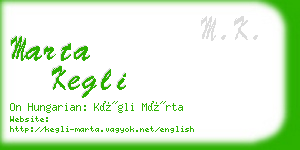 marta kegli business card